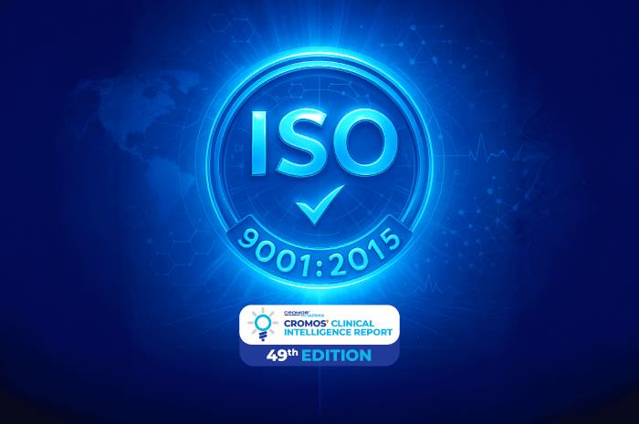 Cromos Pharma achieves ISO 9001:2015 certification, showcasing excellence in clinical research quality management